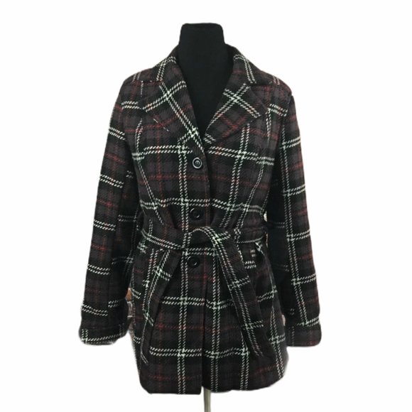 J2 Jou Jou Purple Plaid Parka Large - Picture 1 of 4